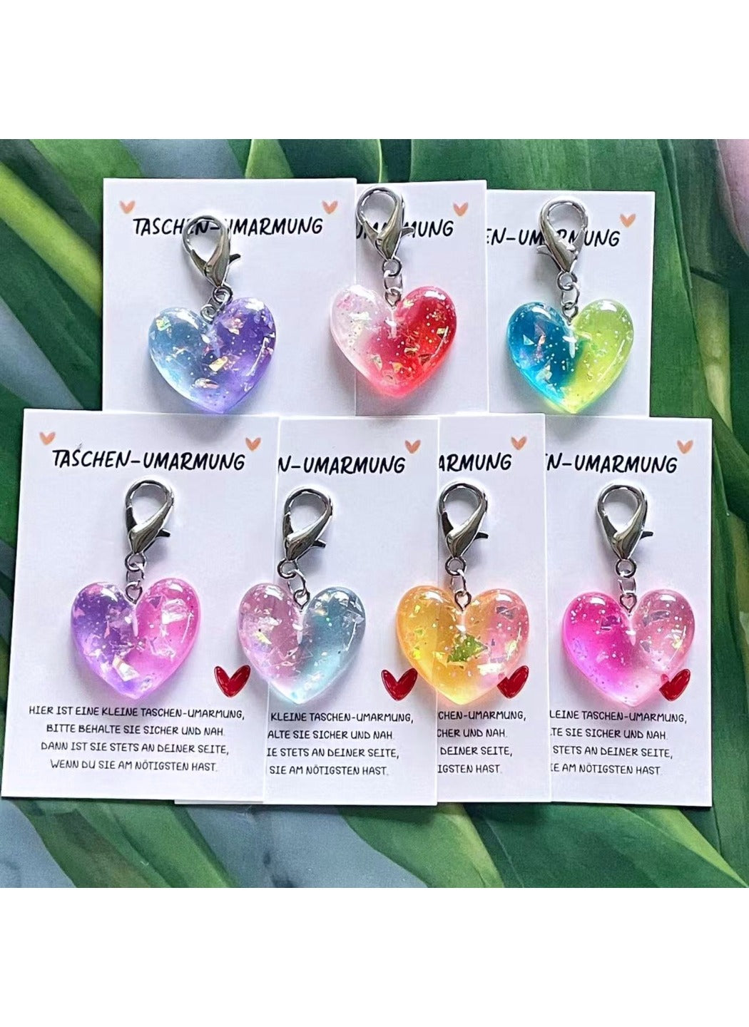 Taphug  - Plastic Pocket Hug Card Gradient Heart Keychain