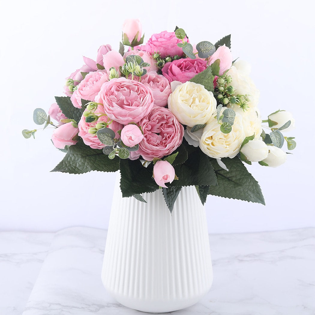 Roselle - Opulent Decorative Artificial Peony Bouquet