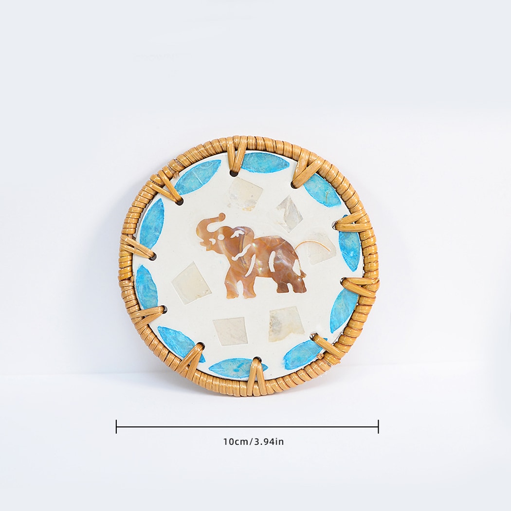 Thimara - Cute Elephant Pattern Round Coaster