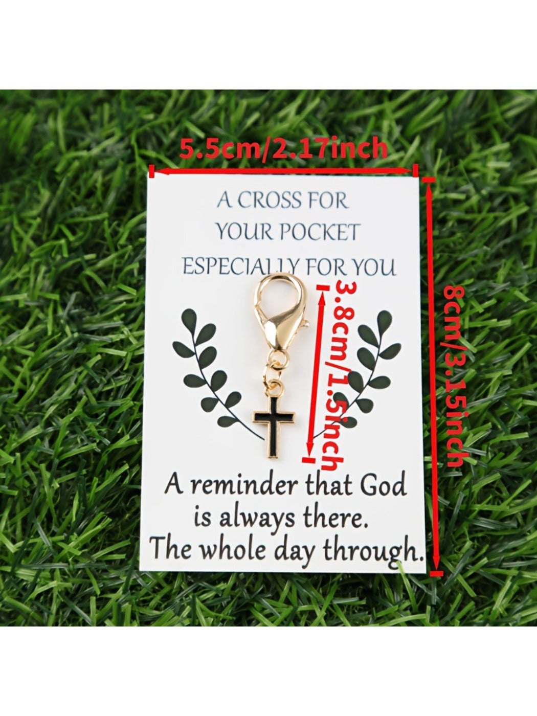 Taphug - Pocket Hug Colorful Alloy Cross pocket hug card and keepsake token view 2