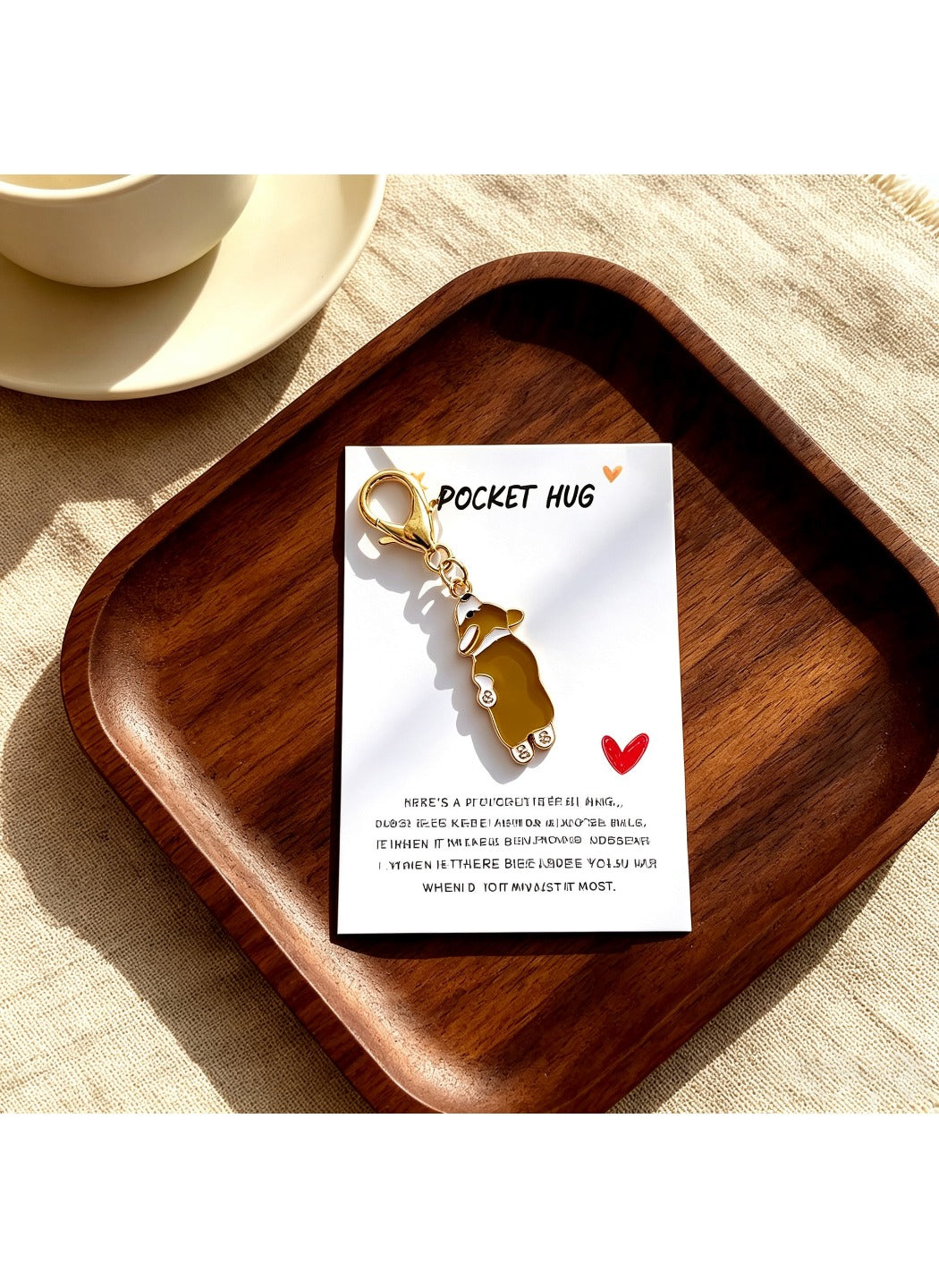 Taphug  - Alloy Pocket Hug Card Cute Dog Keychain