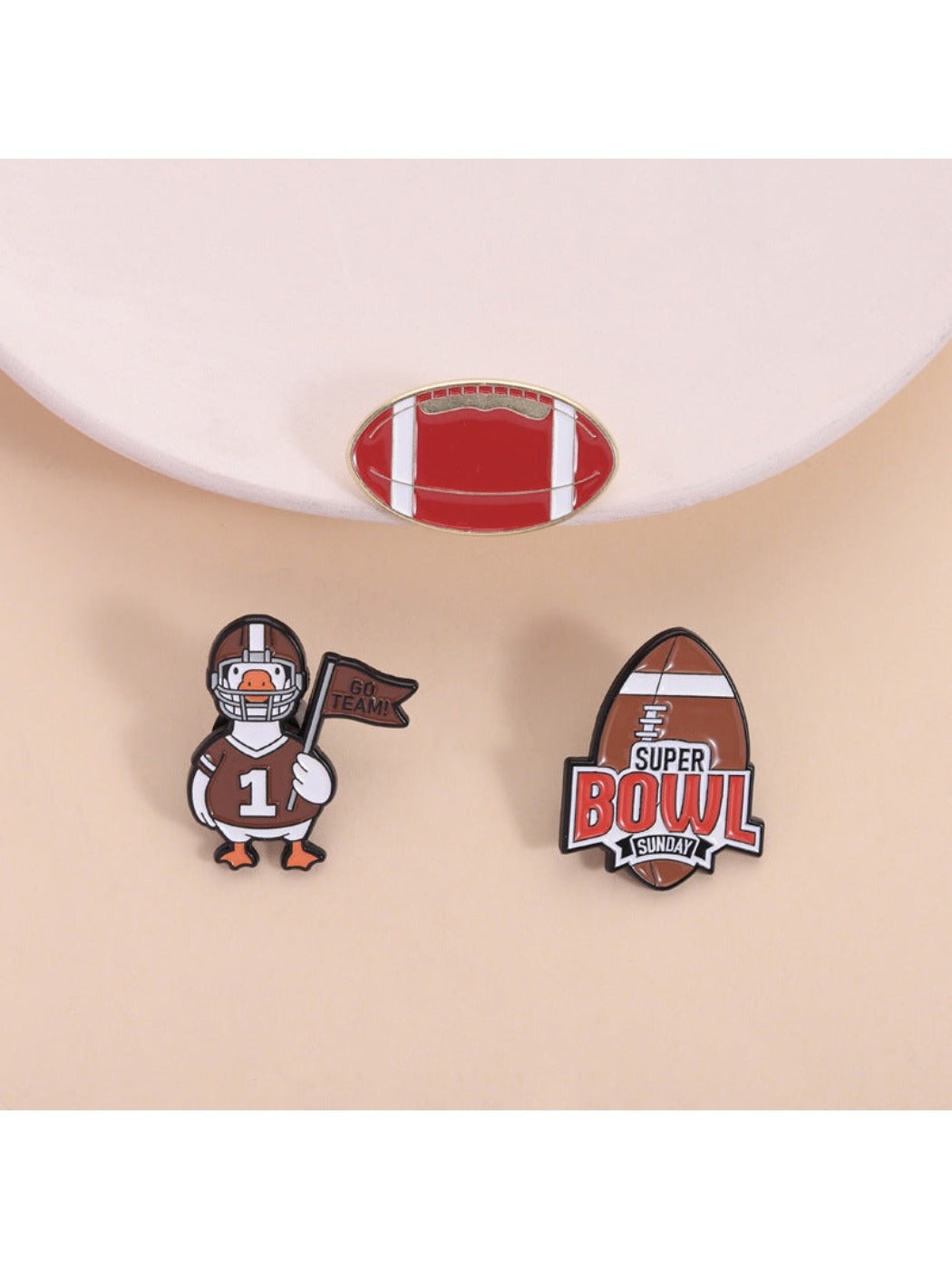 Pinori - Fun Animal Rugby Cartoon Brooch