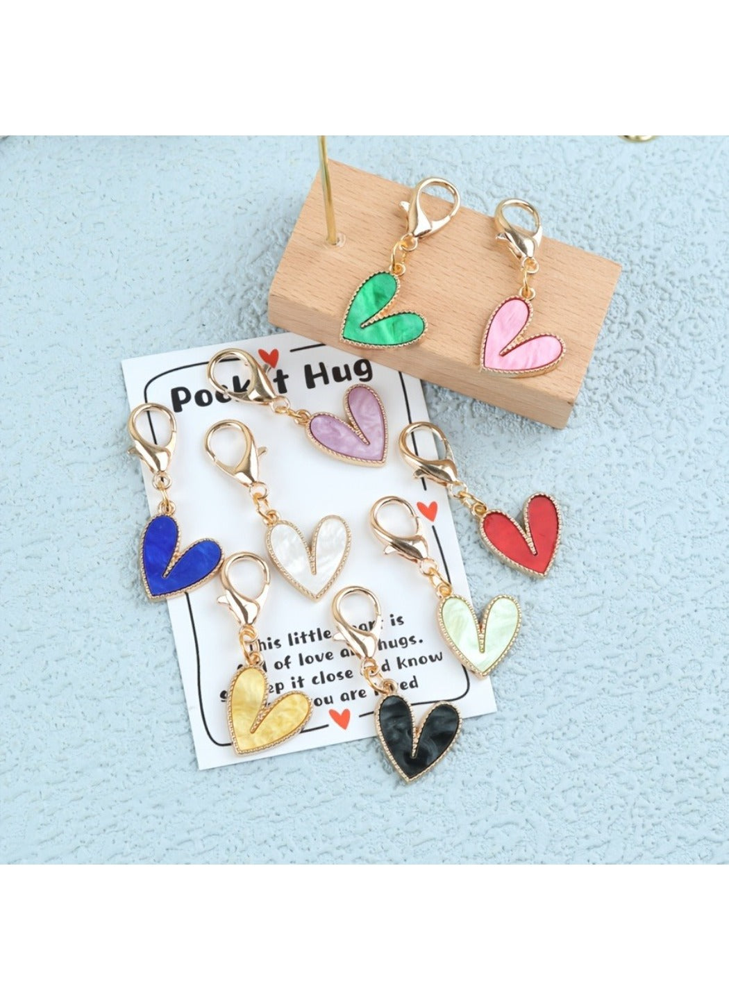 Taphug  - Alloy Pocket Hug Card Cute Heart Keychain