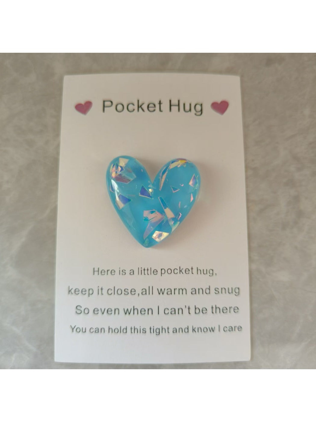 Taphug - Pocket Hug Romantic Heart pocket hug card and keepsake token view 2