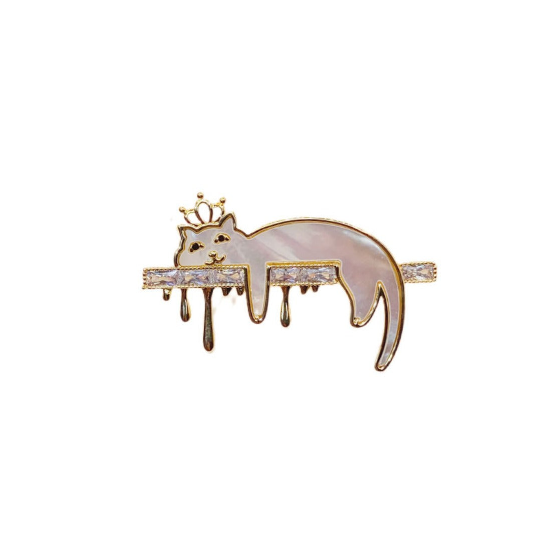 Enamel Lazy Cat Brooch