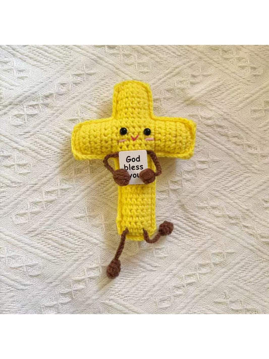 Kovira - Crochet Yellow Cross Emotion Doll