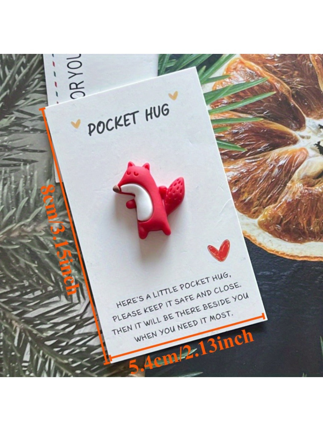 Taphug - Pocket Hug Adorable Fox pocket hug card and keepsake token view 4