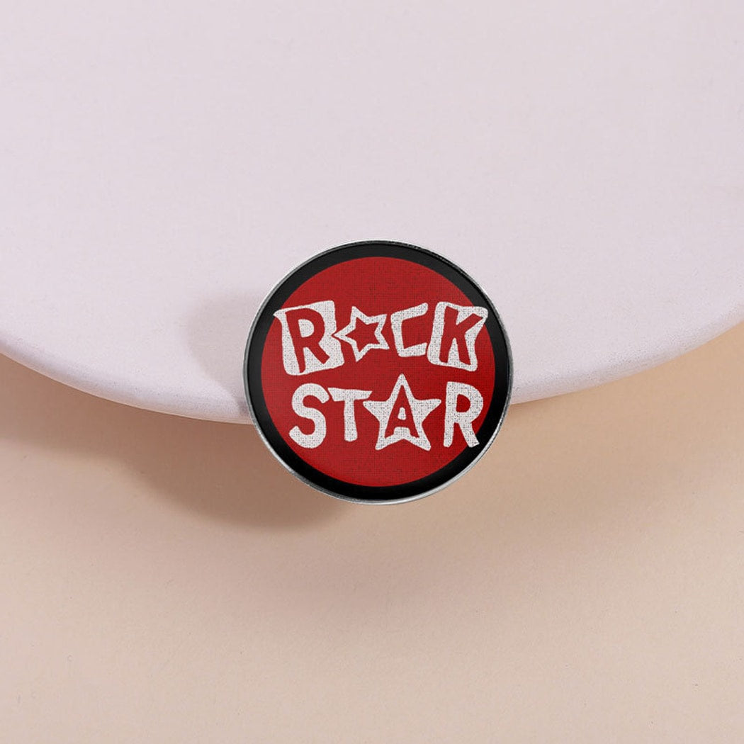 Pinori - Round Letter Motif Fashion Pin