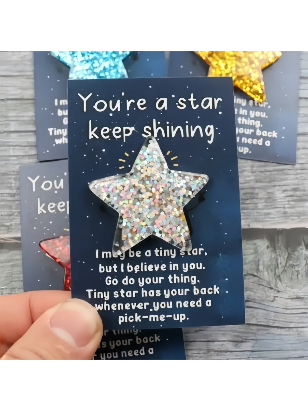 Taphug - Pocket Hug 10 Sets You Are A Star Keep Shining Star pocket hug card and keepsake token view 2