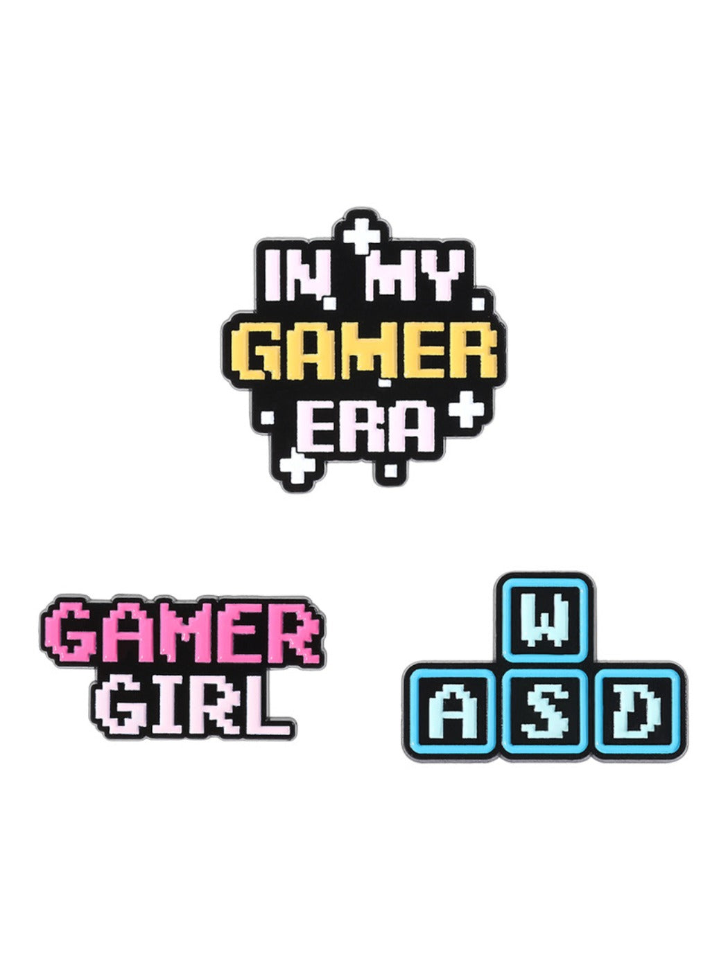 Pinori - Pixel-style Letter Design Metal Badge