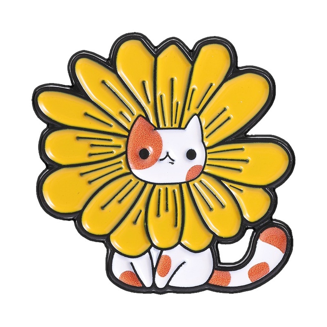 Pinori - Sunflower Cat Decorative Pin Brooch