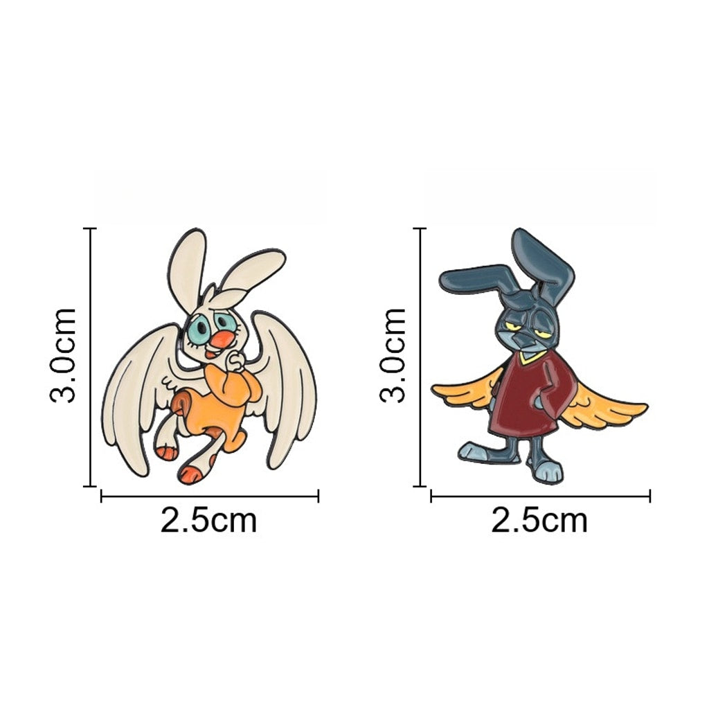 Pinori - Cute Winged Rabbit Character Pin
