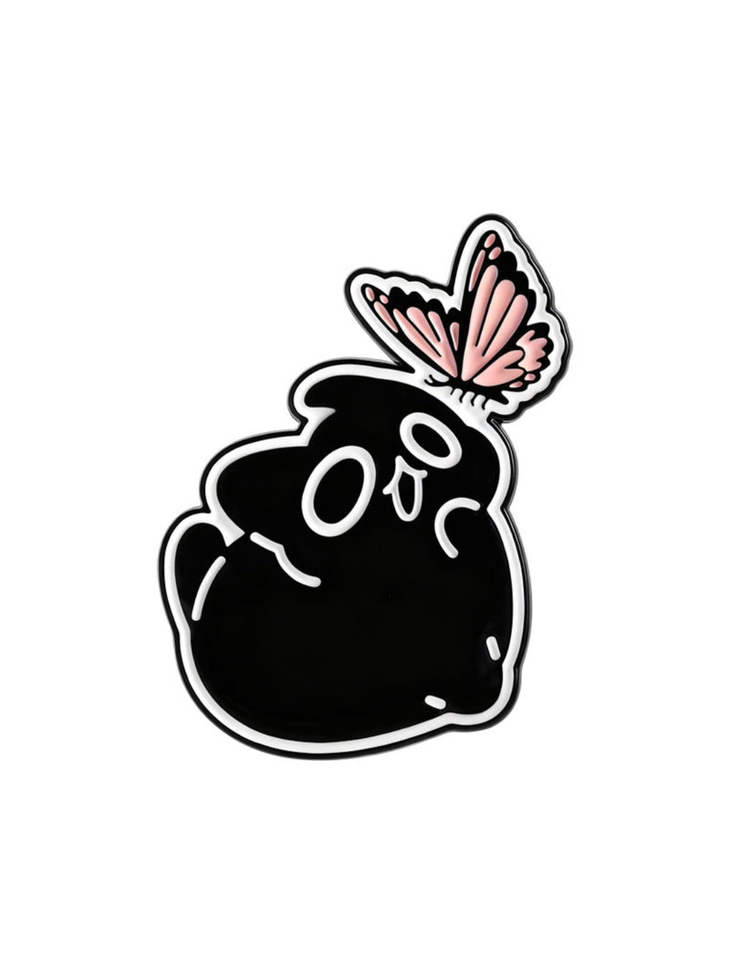 Pinori - Cute Black Kitten Butterfly Brooch