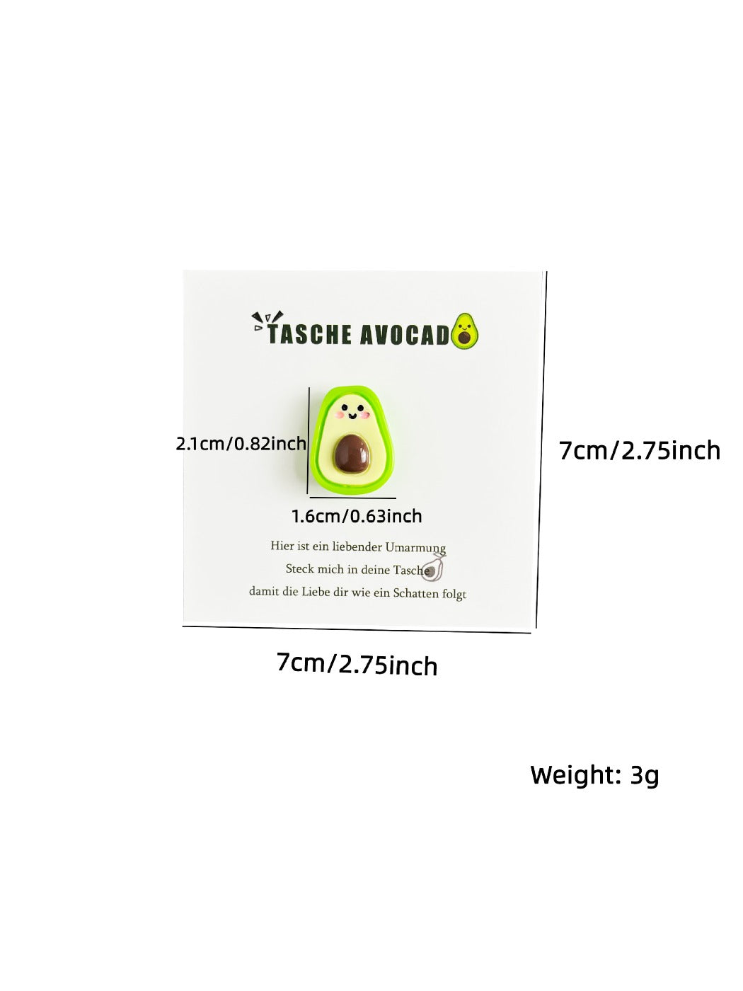 Taphug - Pocket Hug Avocado pocket hug card and keepsake token view 5