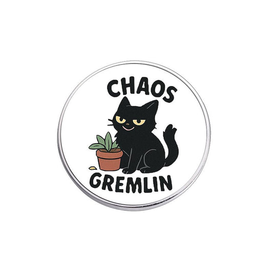 Pinori - Graphic Cat Motif Geometry Pin