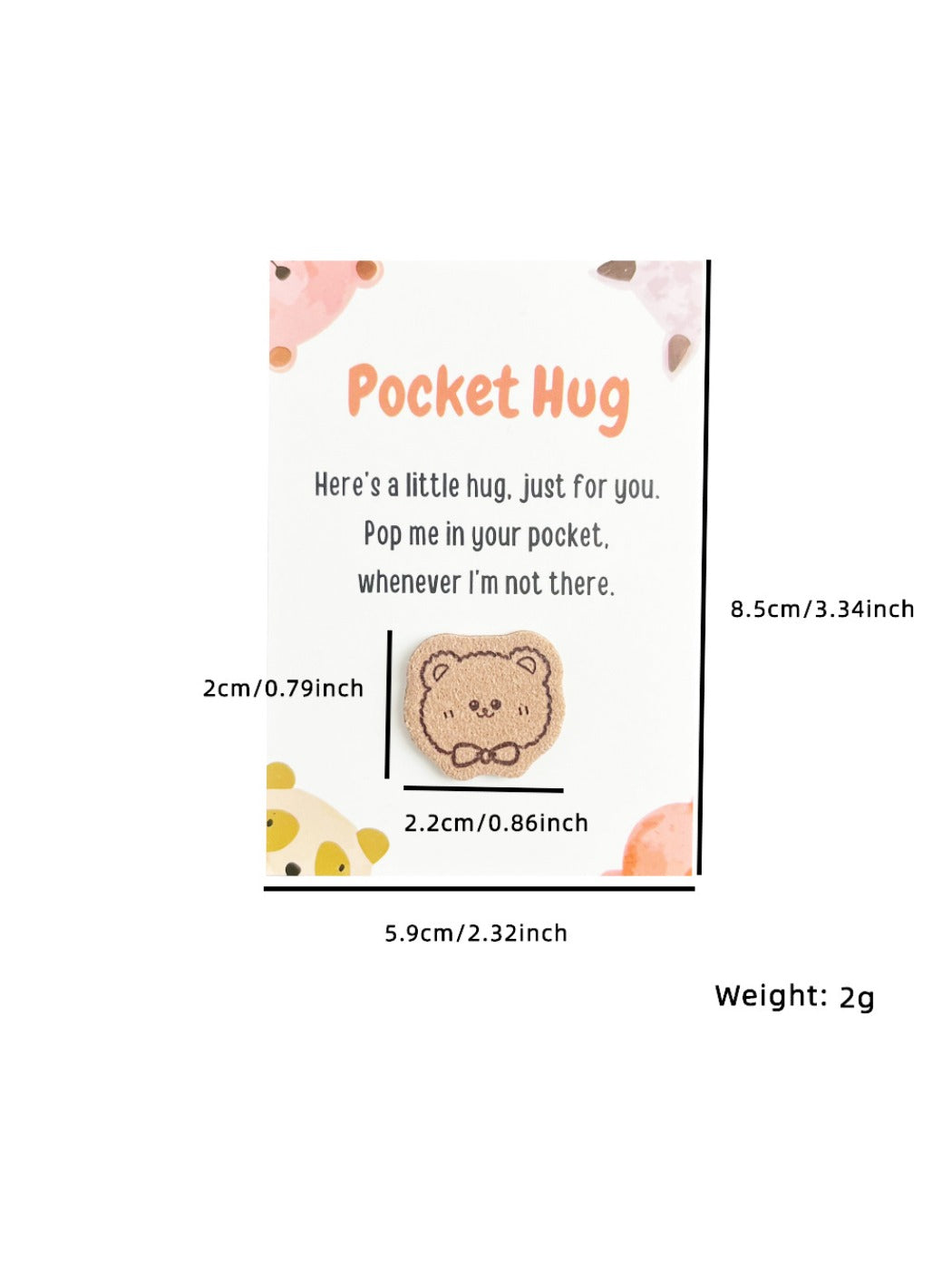 Taphug - Pocket Hug Microfiber Bear Emotional Support