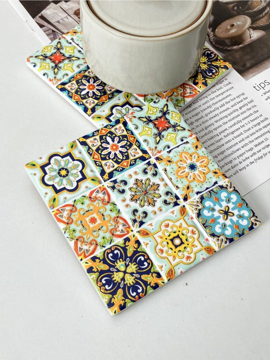 Thimara - New Square Embossed Coaster with Non Slip Back