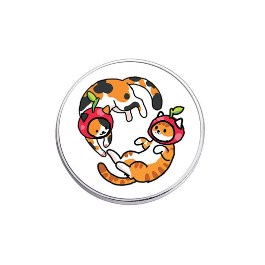 Pinori - Round Cat Illustration Pin