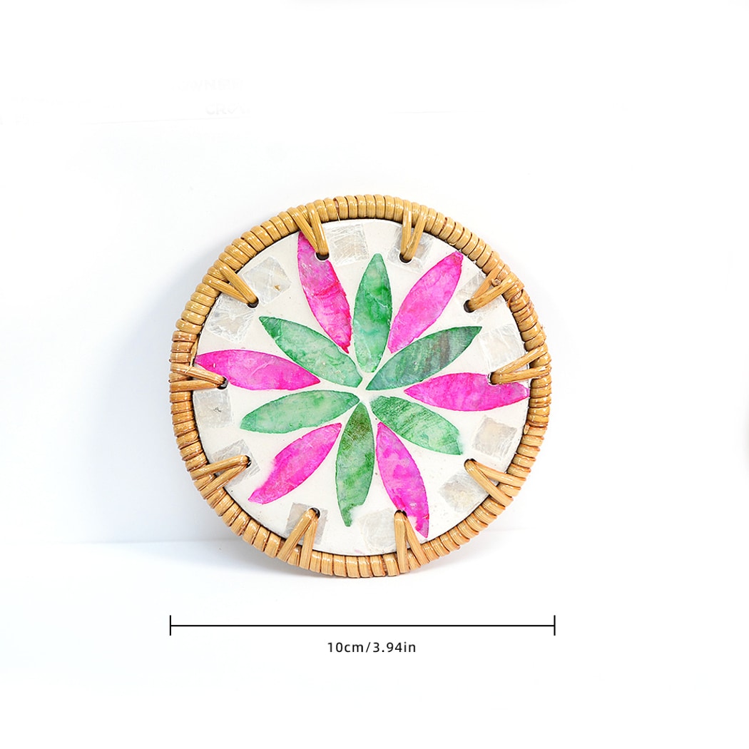 Thimara - Floral Round Tea Table Decorative Coaster