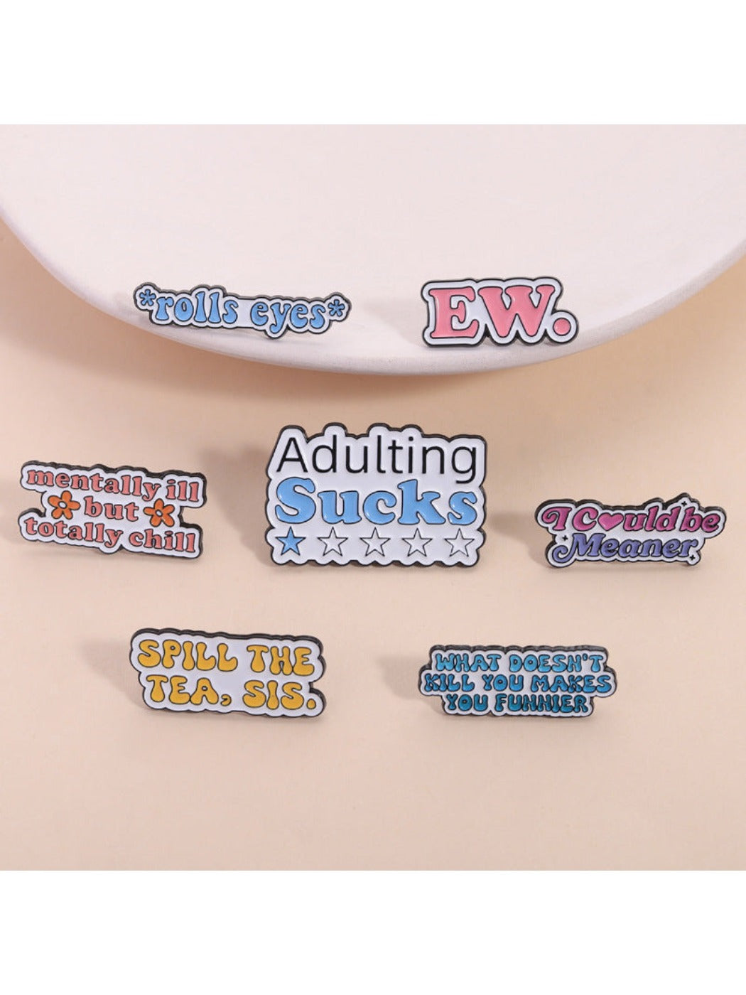 Pinori - Funny English Word Brooches