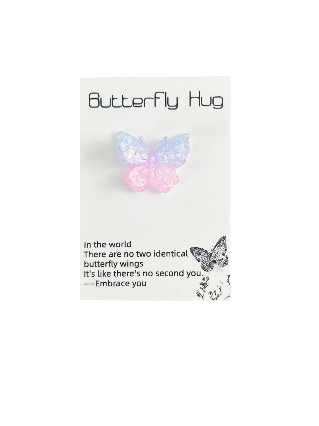 Taphug Pocket Hug 2D Butterfly card displayed on a flat surface