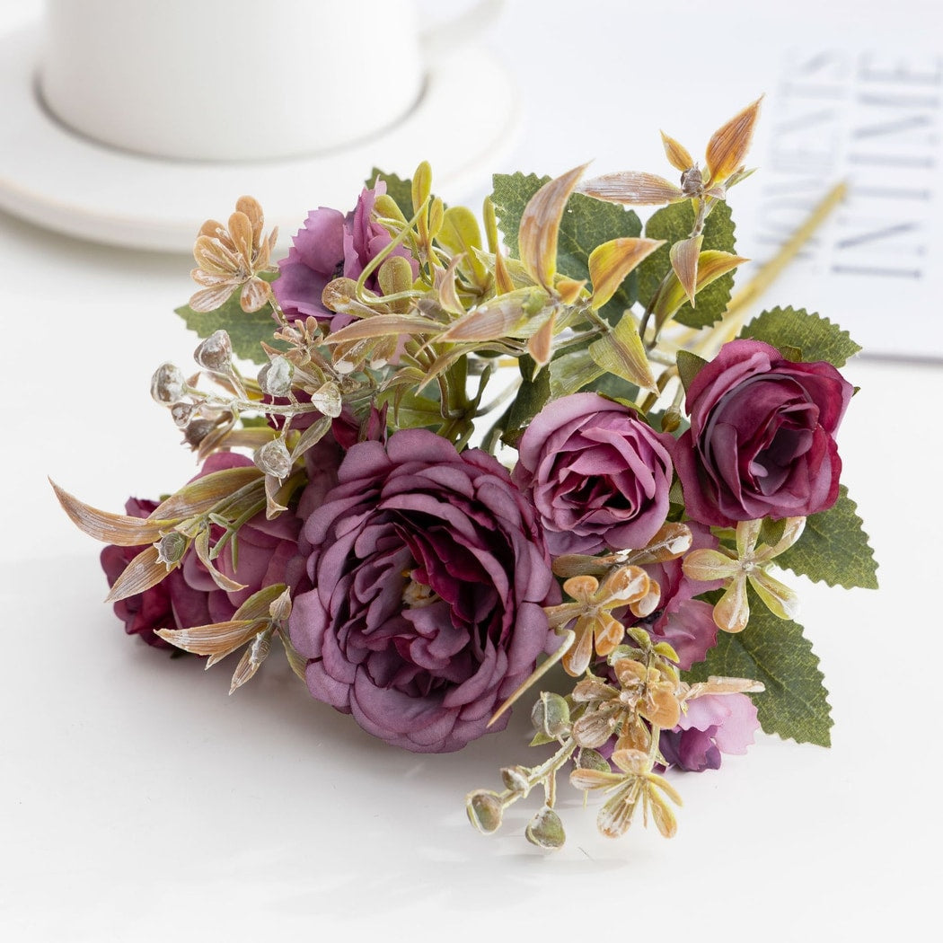 Roselle - Retro Style Rose Artificial Flowers Bouquet
