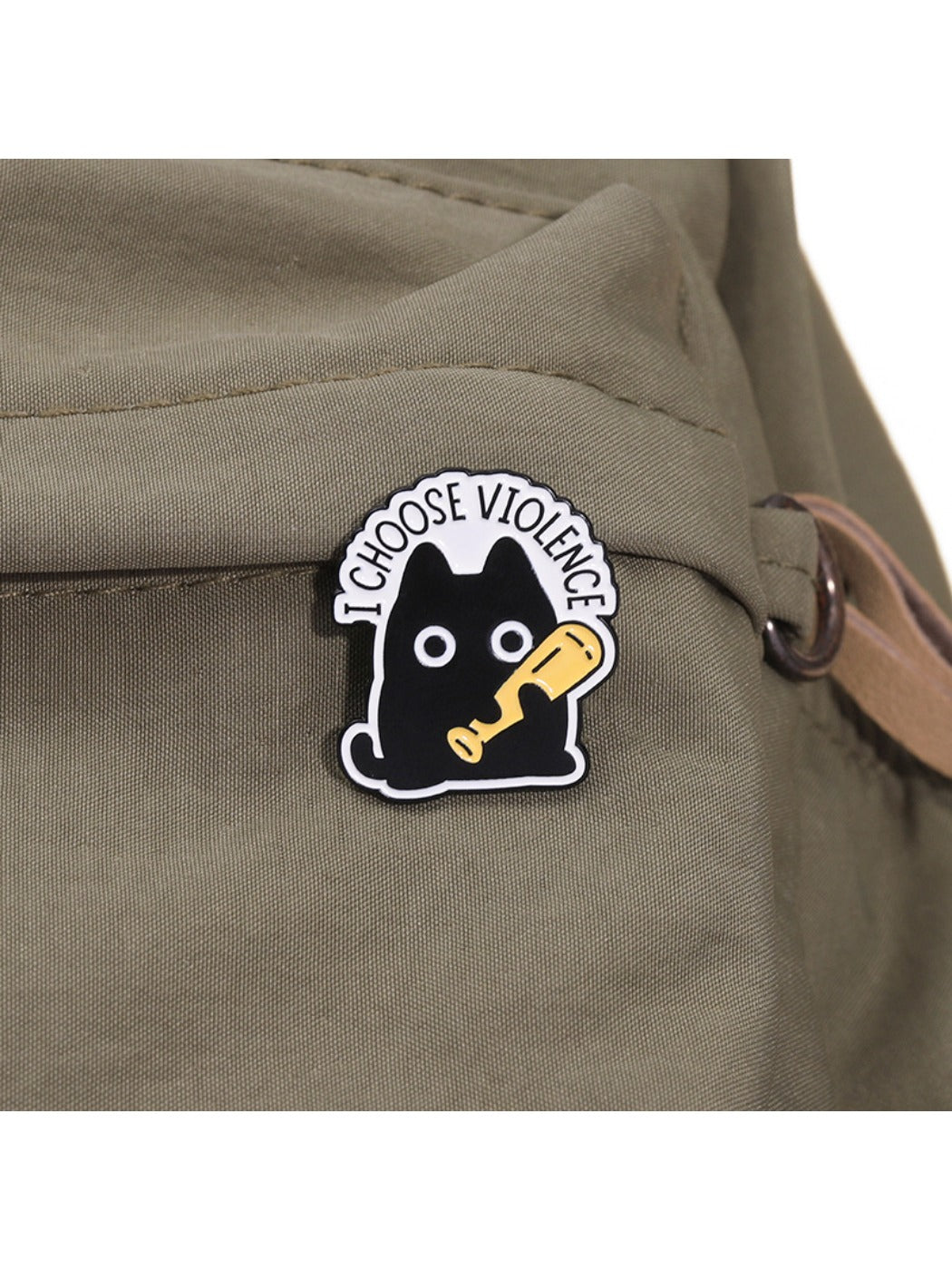Close-up of Pinori adorable kitty pin showing facial features and colors