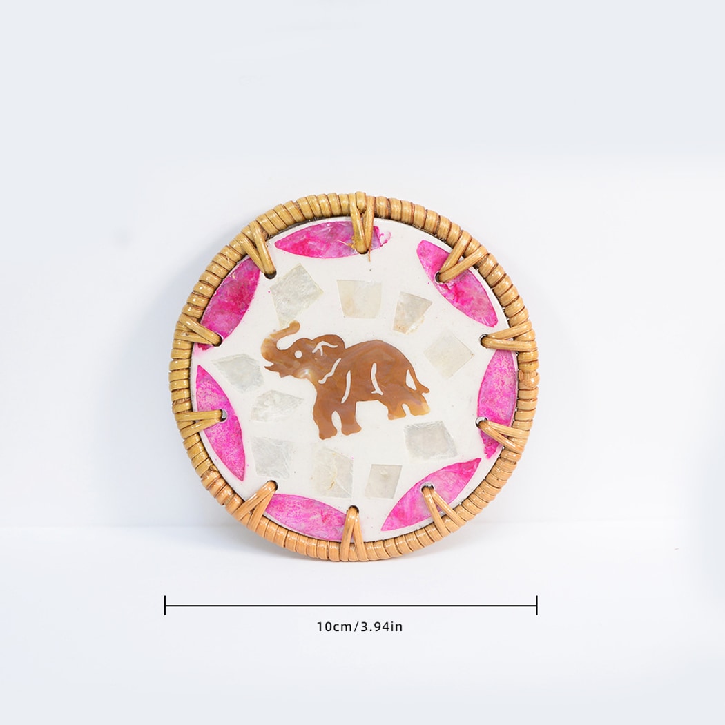 Thimara - Cute Elephant Pattern Round Coaster