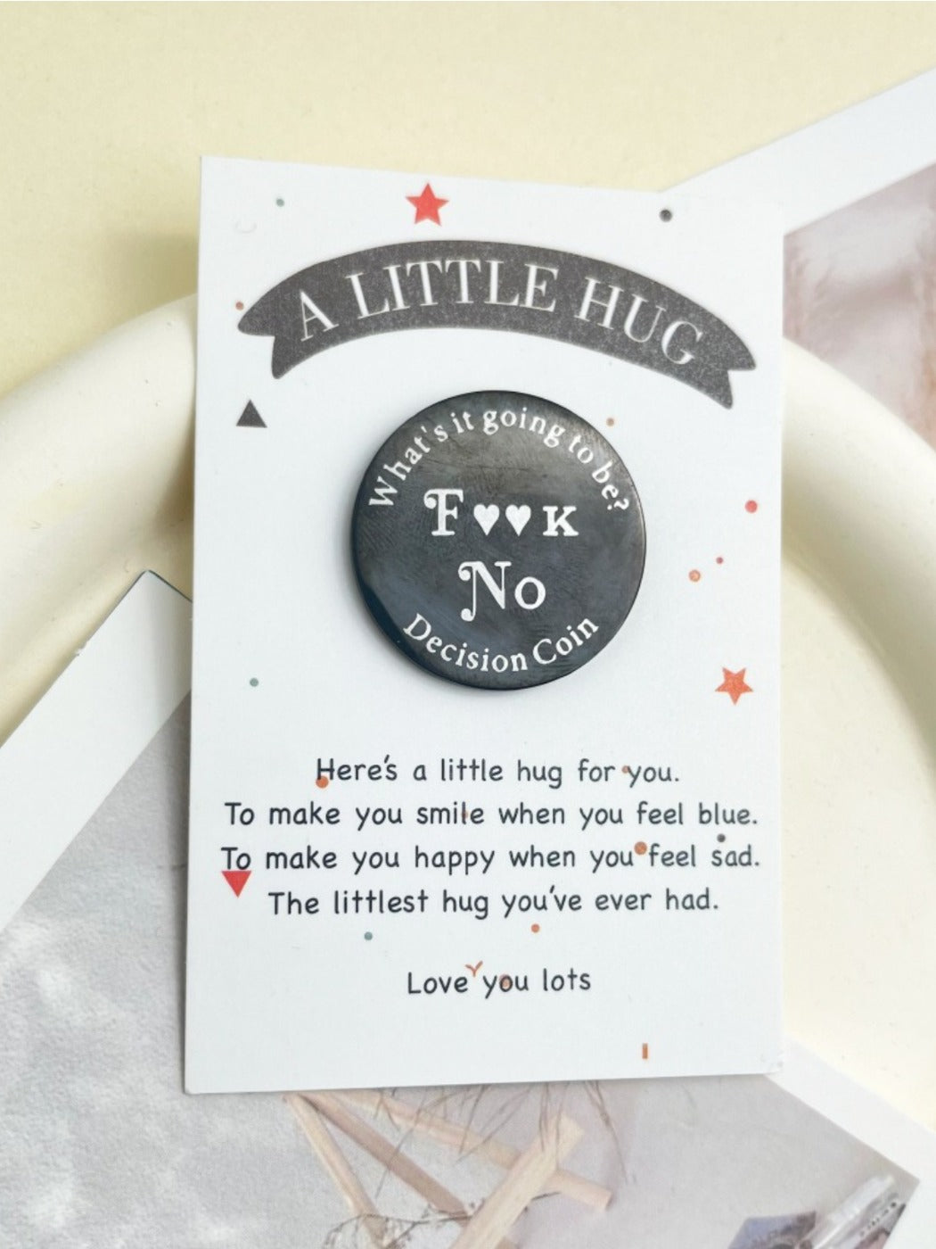 Taphug - Unique Pocket Decision Coin with Double Sided pocket hug card and keepsake token view 8