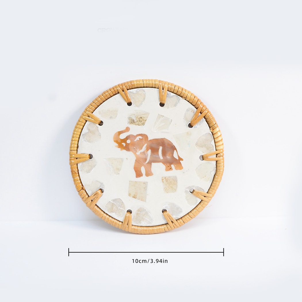 Thimara - Cute Elephant Pattern Round Coaster