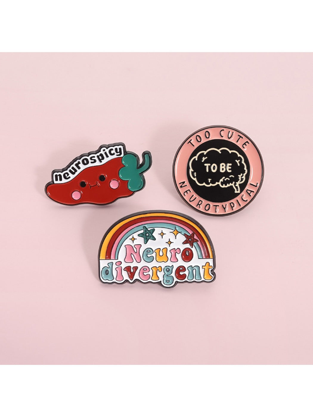 Pinori chili pepper brooch pinned on denim jacket pocket