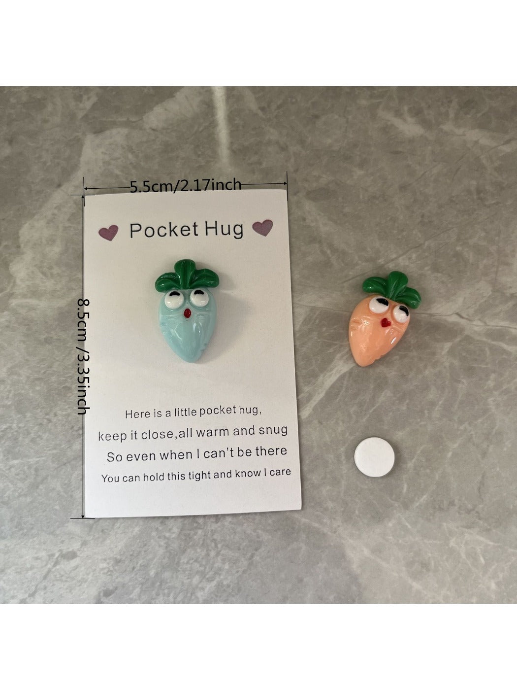 Taphug - Pocket Hug Carrot pocket hug card and keepsake token view 5