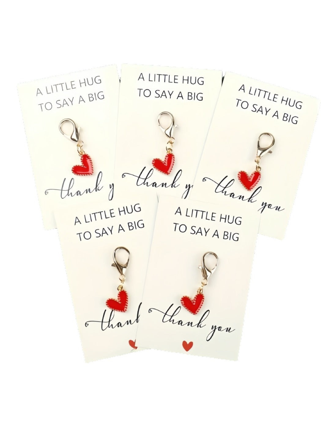 Taphug Pocket Hug keychain featuring a colorful heart design from a side angle