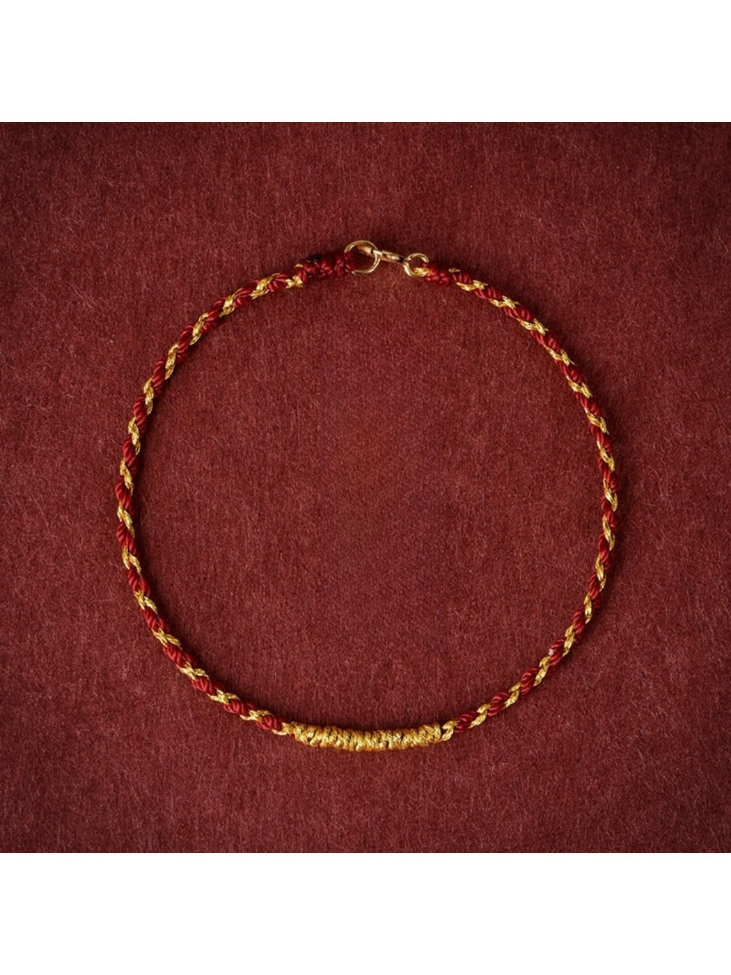 Emora Premium golden thread rope bracelet styled with casual outfit