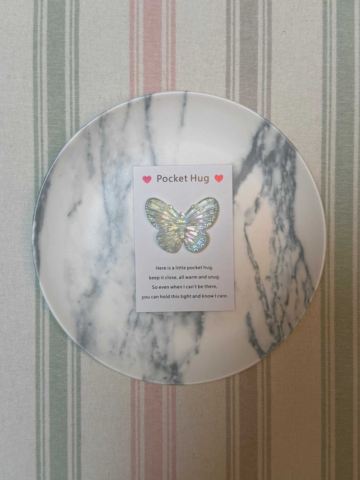 Taphug - Pocket Hug Laser Iridescent Gradient Butterfly pocket hug card and keepsake token view 6