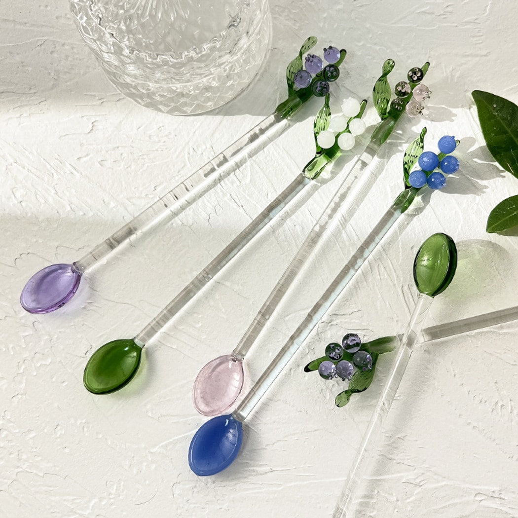 Glasira - Cute Blueberry Long Handle Spoon