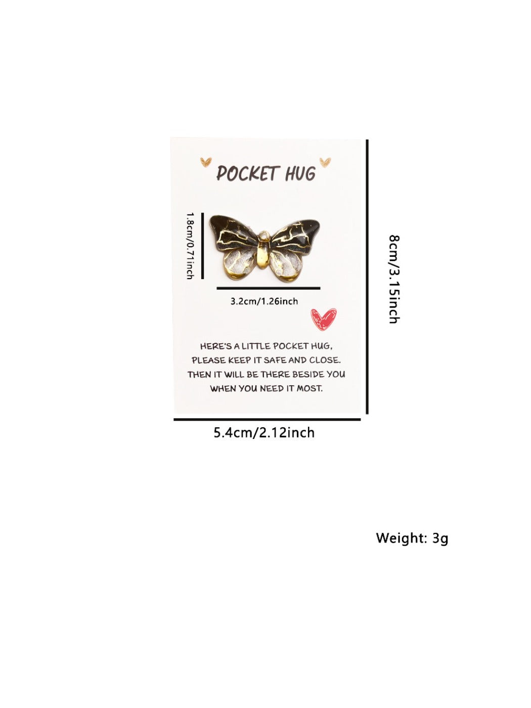Taphug - Rainbow Wing Pocket Hug Card pocket hug card and keepsake token view 4