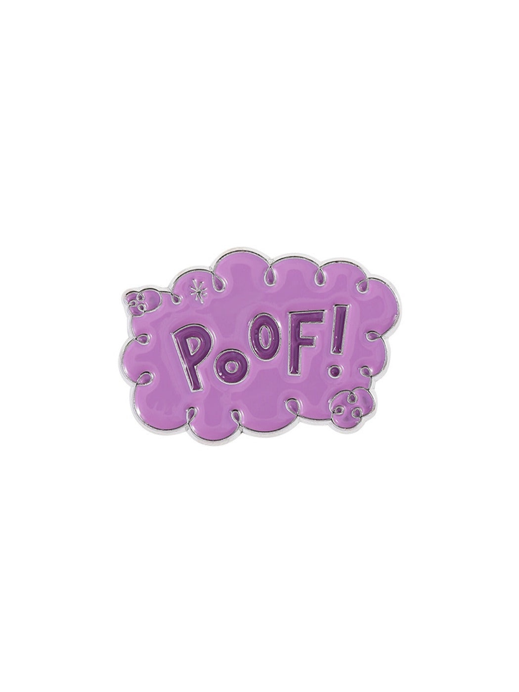Pinori Creative Pink Cloud metal pin placed on a wooden surface
