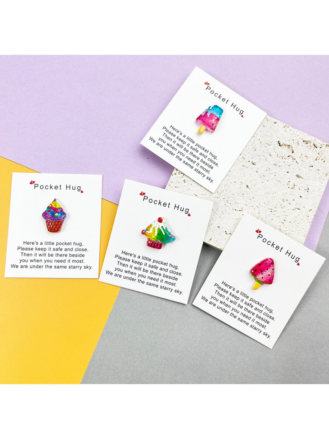 Taphug - Pocket Hug Summer Cool Series pocket hug card and keepsake token view 2