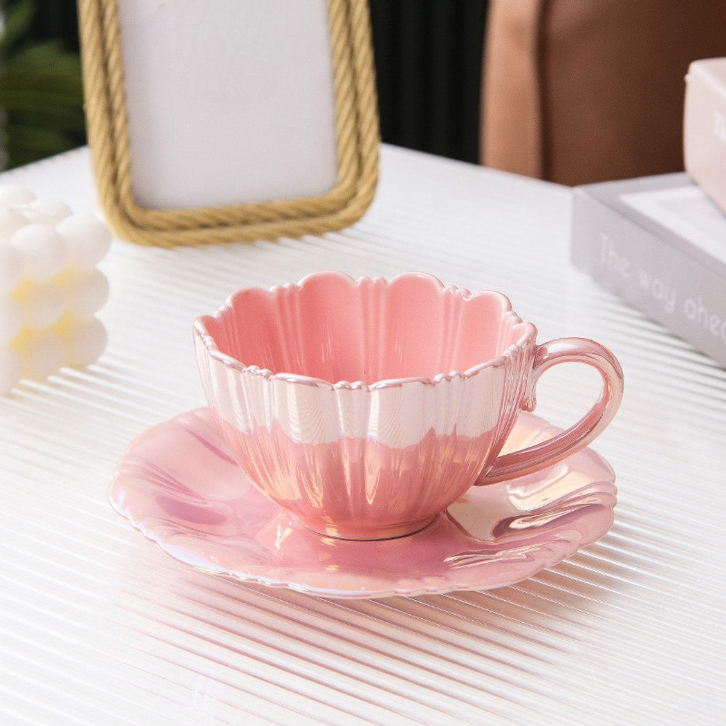 Mivora - Flower Theme Coffee Cup and Saucer Set