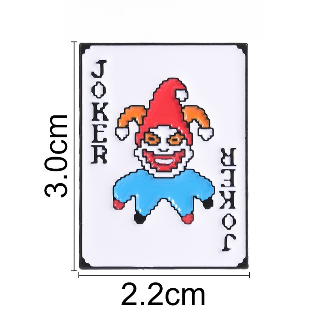 Pinori - Pixel Joker Playing Card Decorative Pin