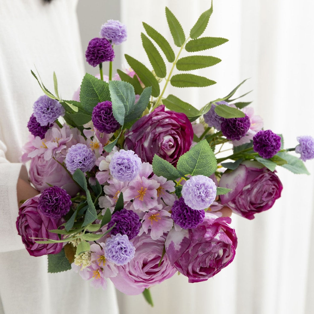 Roselle - Decorative Mixed Rose Artificial Flowers Bouquet