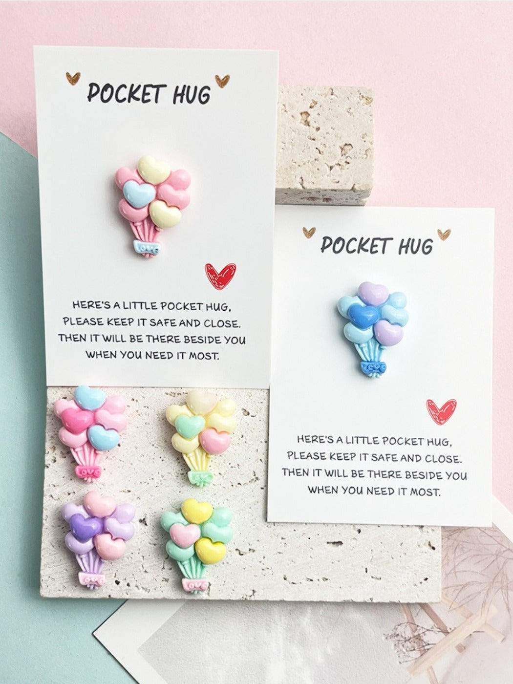 Taphug - Pocket Hug Hot Air Balloon Love pocket hug card and keepsake token