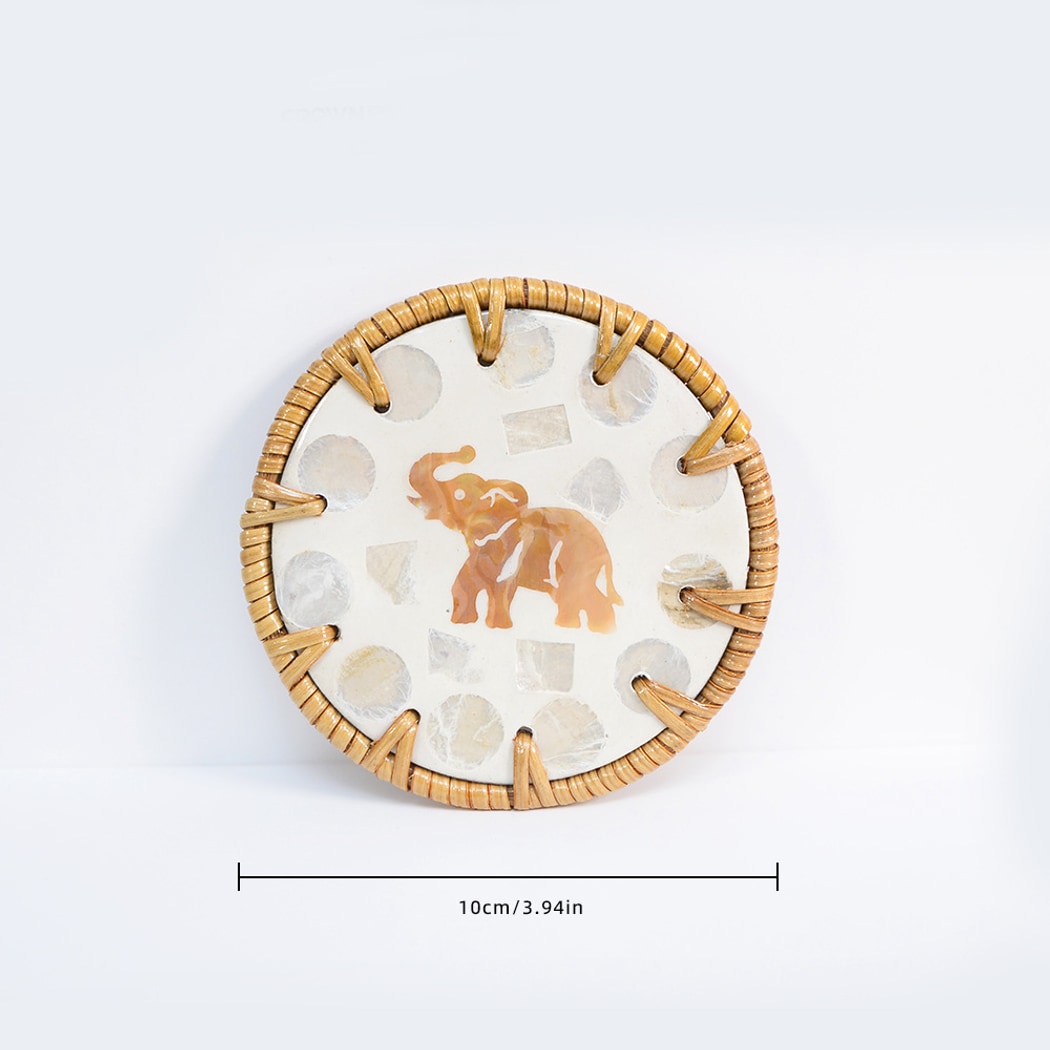Thimara - Cute Elephant Pattern Round Coaster