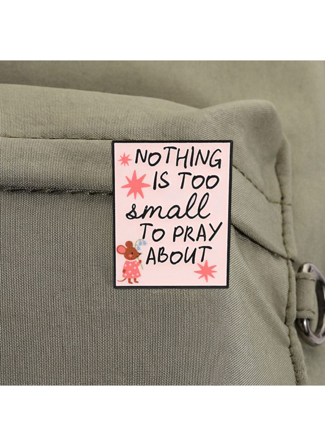 Pinori - Alloy Brooch Badge, Cute Cartoon Mouse with Inspiring Words