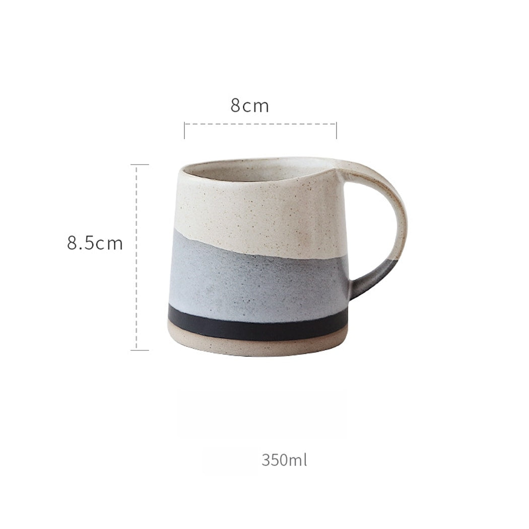 Mivora - Rustic Round Single Handle Coffee Mug