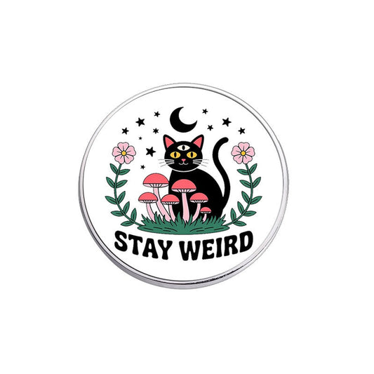 Pinori - Whimsical Round Cat Art Lapel Pin