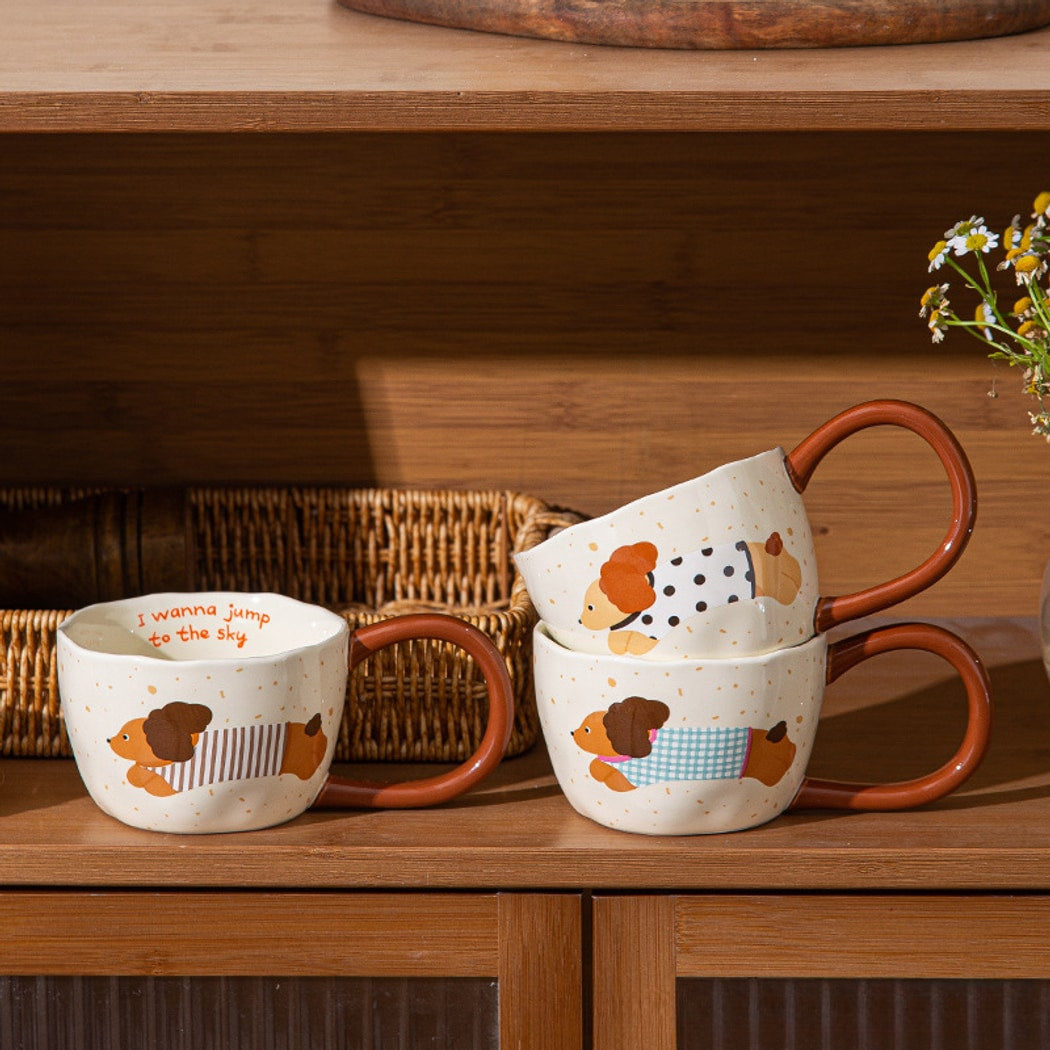 Mivora - Cute Cartoon Dog Print Coffee Mug