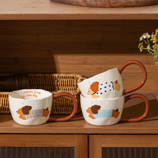 Mivora - Cute Cartoon Dog Print Coffee Mug
