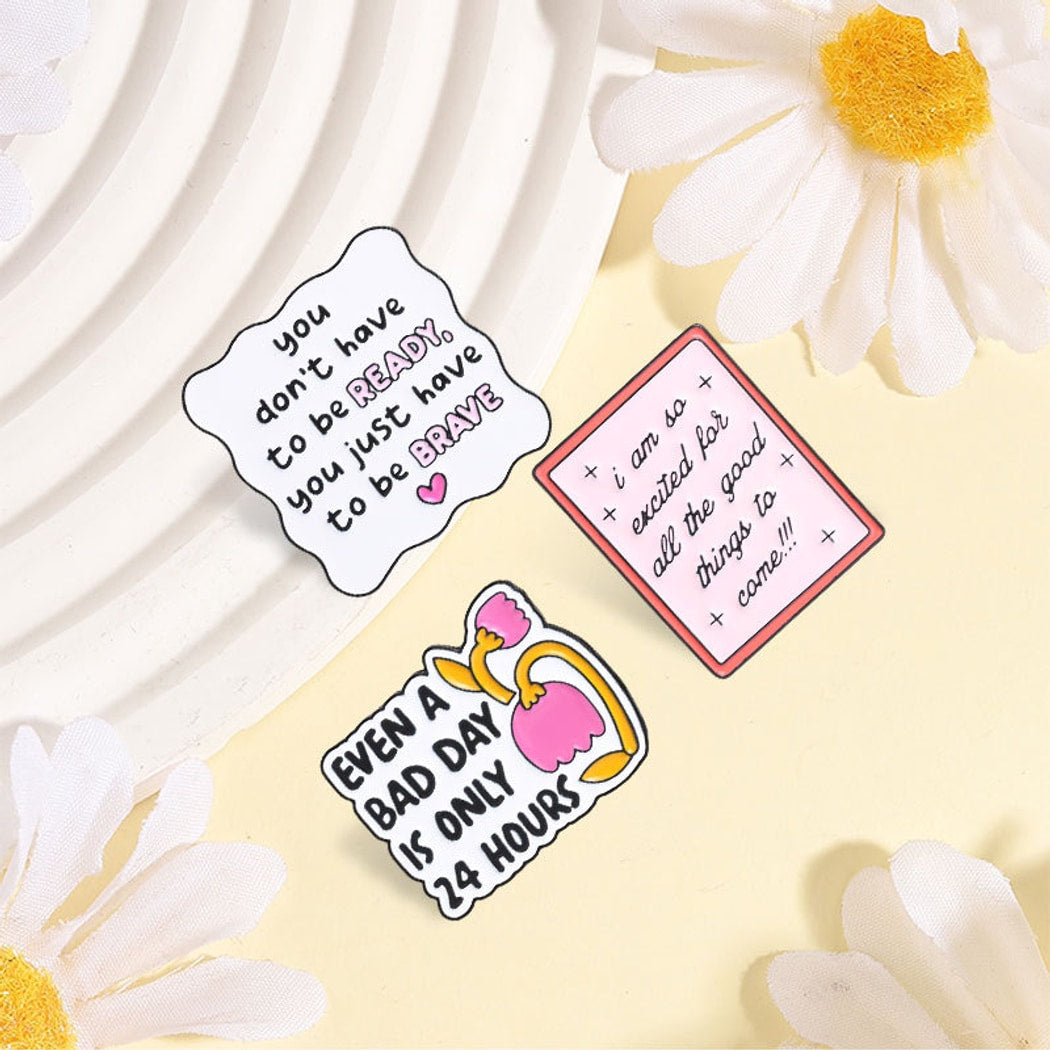 Pinori - Letter Style Flower Motivational Accent Pin
